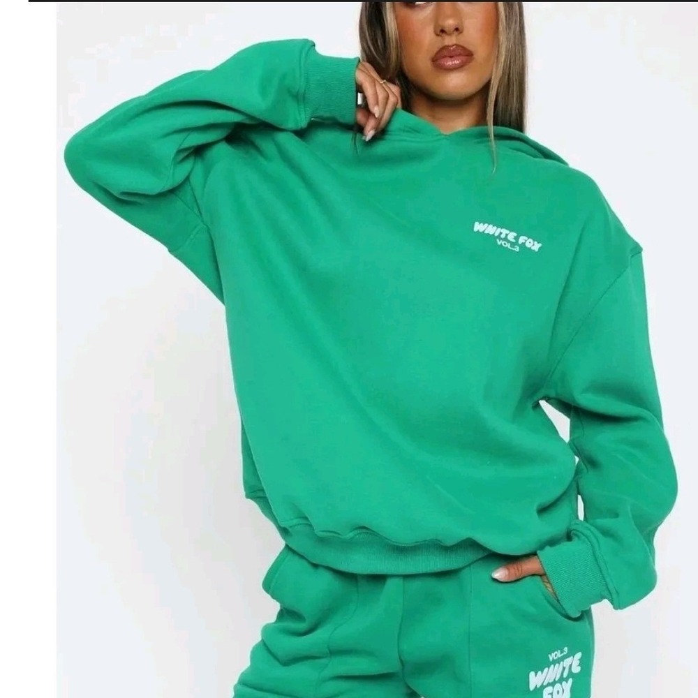 White Fox Boutique Vol 3 Green Oversized Graphic Hoodie Sweatshirt S/M